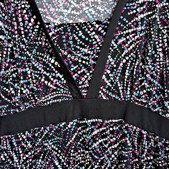 Elementz Multicolor 3/4 Sleeve Midi Dress Size 2X - Picture 4 of 6